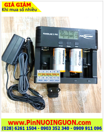 Ansman Powerline 5Pro_Bộ sạc pin Powerline 5Pro kèm 2 pin sạc D Camelion NH-D10 000BP2 (D10 000mAh 1.2v)